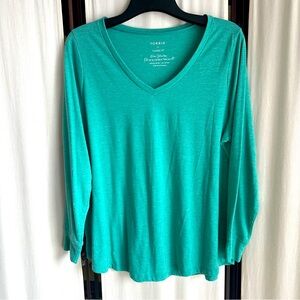 New Torrid Classic Fit T-shirt Long Sleeve Turquoise 2X